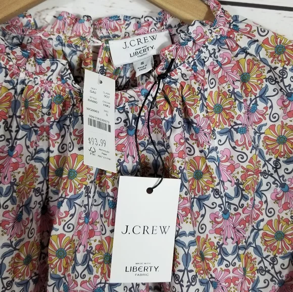 J. Crew x Liberty | Honeysuckle Floral Tie Waist Top NEW - Picture 10 of 11